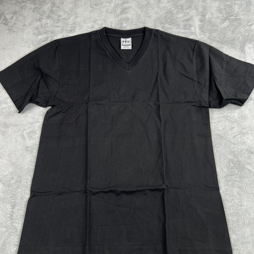 Pro Cali Super Heavyweight V-Neck T-Shirt 2XL Black Men Streetwear Blank Tee
